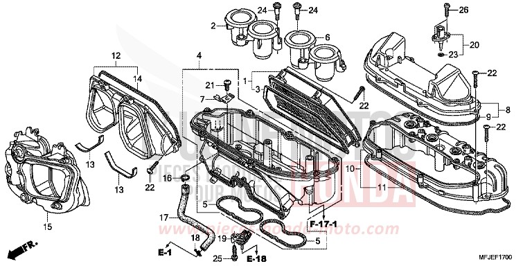 LUFTFILTER von CBR600RR ABS GRAPHITE BLACK (NHB01) von 2012